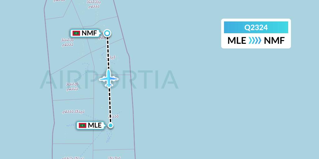 Q2324 Maldivian Flight Map: Male to Male