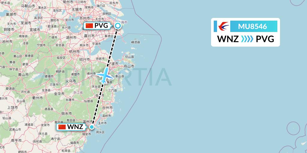 MU8546 China Eastern Airlines Flight Map: Wenzhou to Shanghai