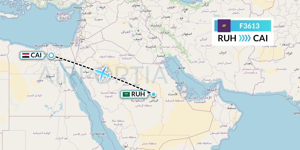 F3613 flydeal Flight Map: Riyadh to Cairo