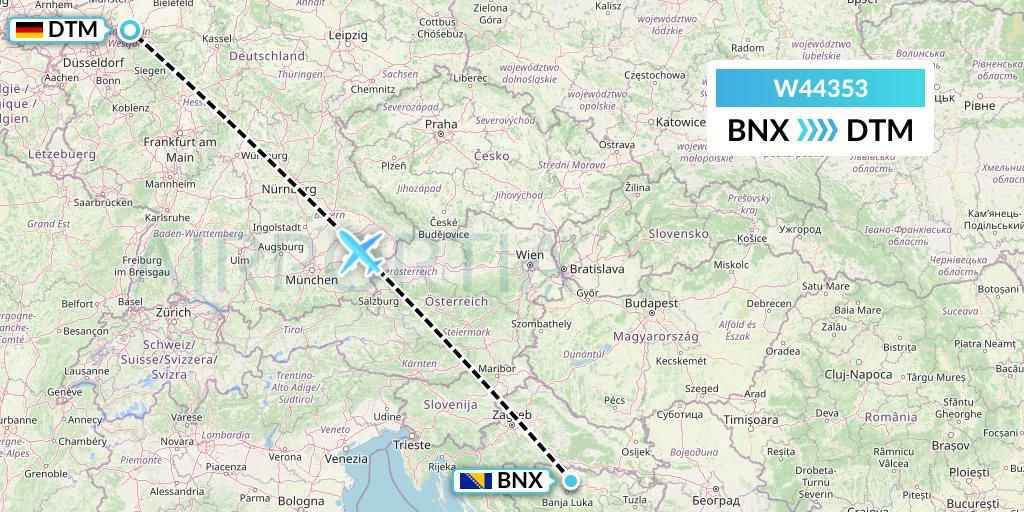 W44353 Flight Status Wizz Air Malta Banja Luka to Dortmund (WMT4353)