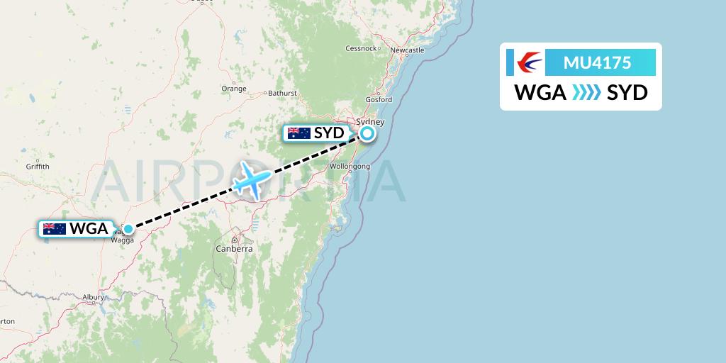 MU4175 China Eastern Airlines Flight Map: Wagga Wagga to Sydney