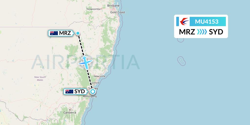 MU4153 China Eastern Airlines Flight Map: Moree to Sydney