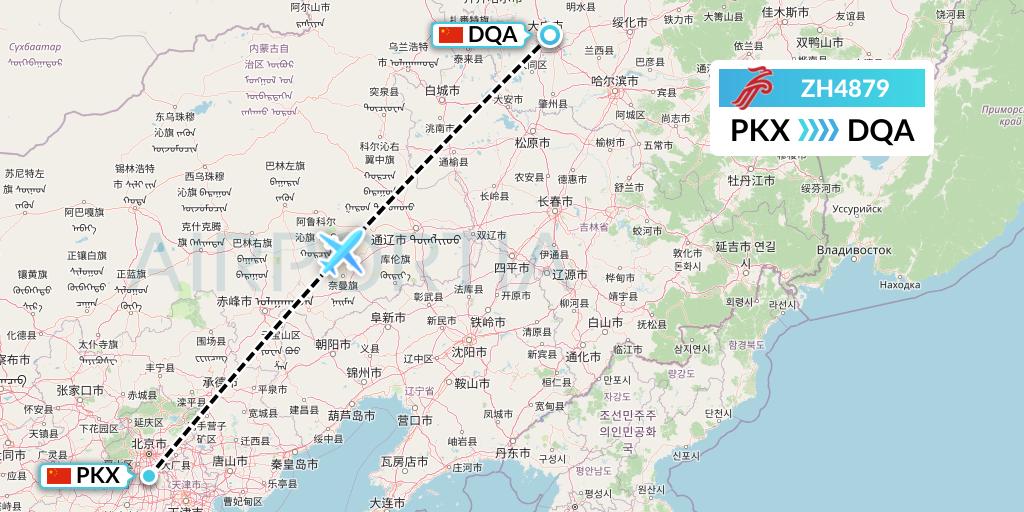 ZH4879 Shenzhen Airlines Flight Map: Beijing to Daqing