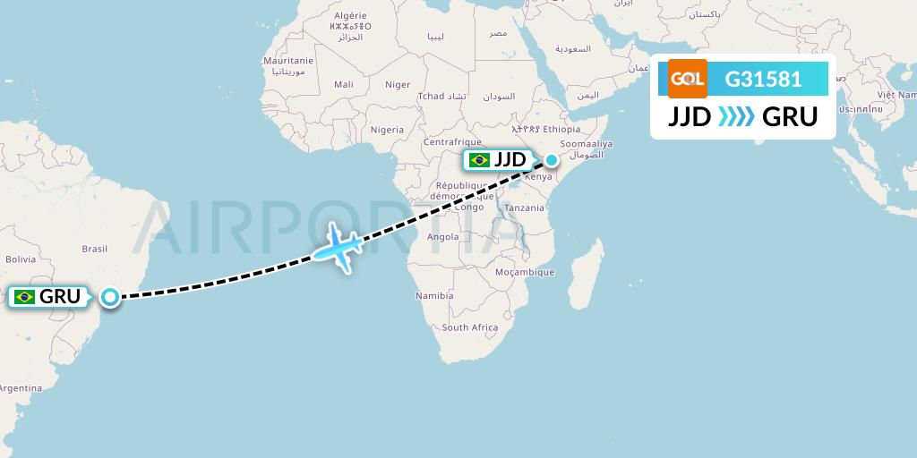 G31581 GOL Transportes Aeros Flight Map: Cruz Alta to Sao Paulo
