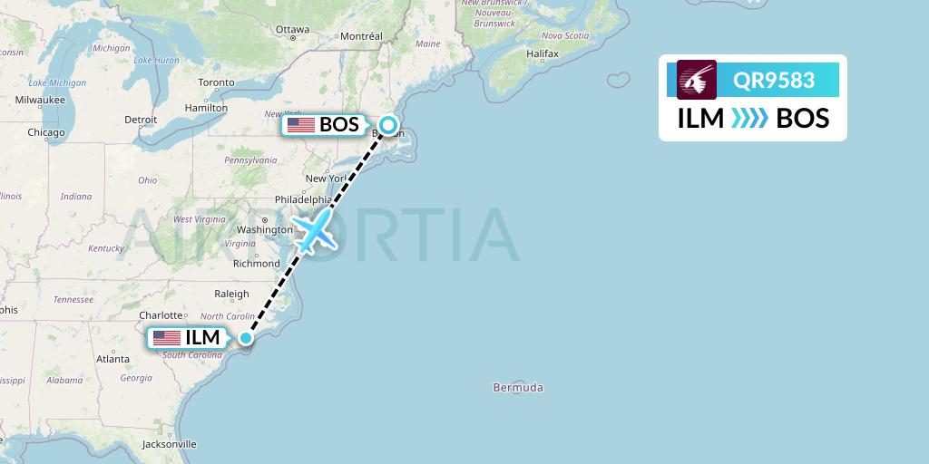 QR9583 Flight Status Qatar Airways Wilmington to Boston (QTR9583)