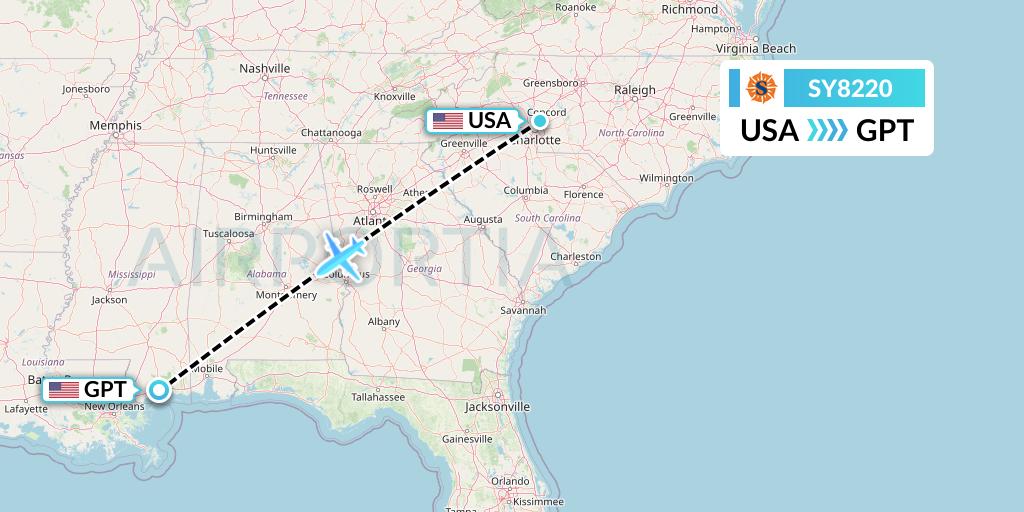 SY8220 Flight Status Sun Country Airlines Concord to Gulfport (SCX8220)