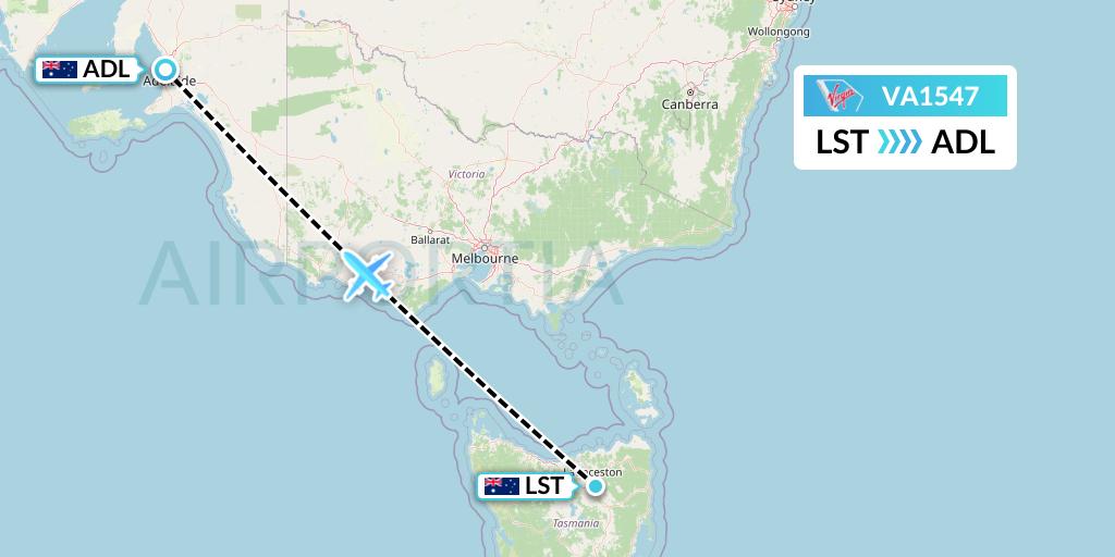 VA1547 Flight Status Virgin Australia: Launceston to Adelaide (VOZ1547)
