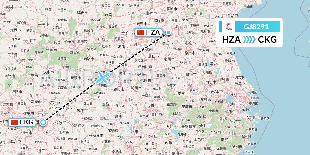 GJ8291 Loong Airlines Flight Map: Jinan to Chongqing
