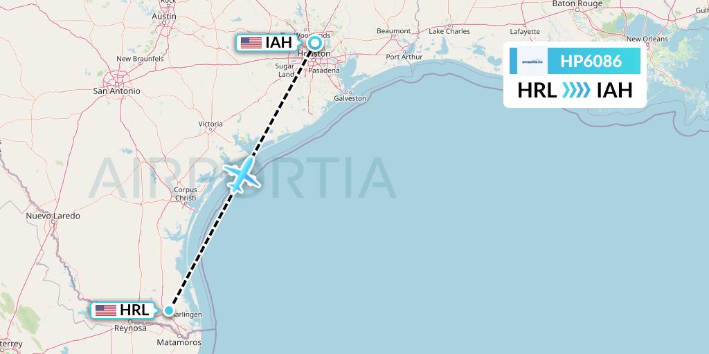 HP6086 Flight Status Amapola Flyg Harlingen to Houston (APF6086)