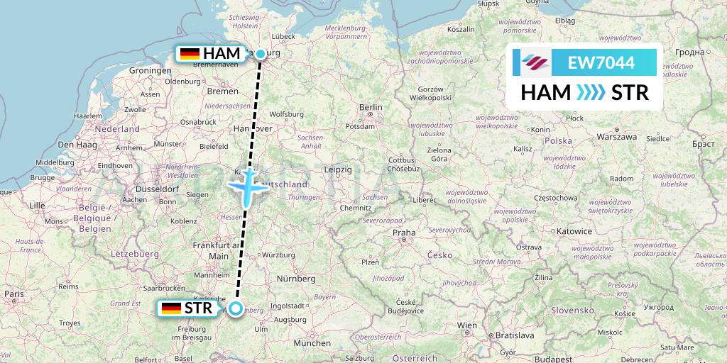 EW7044 Eurowings Flight Map: Hamburg to Stuttgart