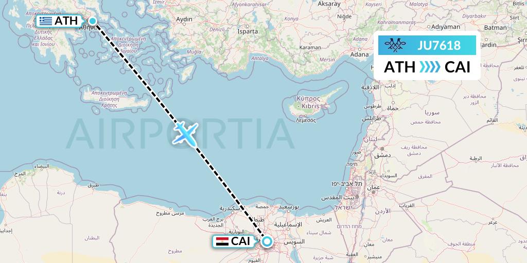 JU7618 Flight Status AirSERBIA Athens to Cairo (ASL7618)