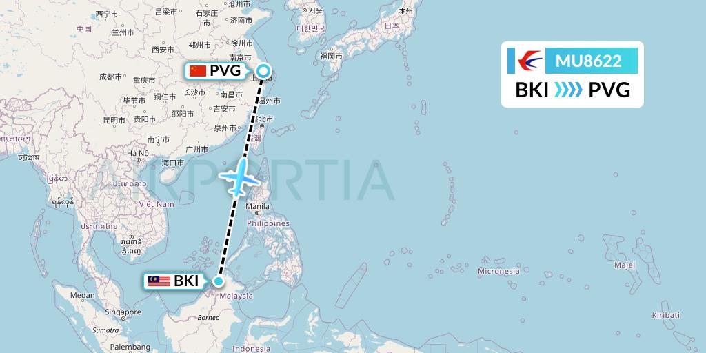 MU8622 Flight Status China Eastern Airlines: Kota Kinabalu to Shanghai ...