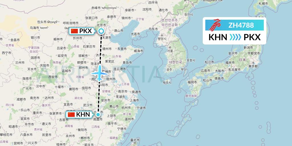 ZH4788 Shenzhen Airlines Flight Map: Nanchang to Beijing
