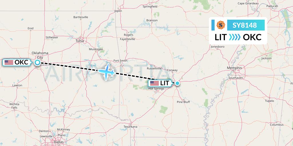 SY8148 Flight Status Sun Country Airlines Little Rock to Oklahoma City