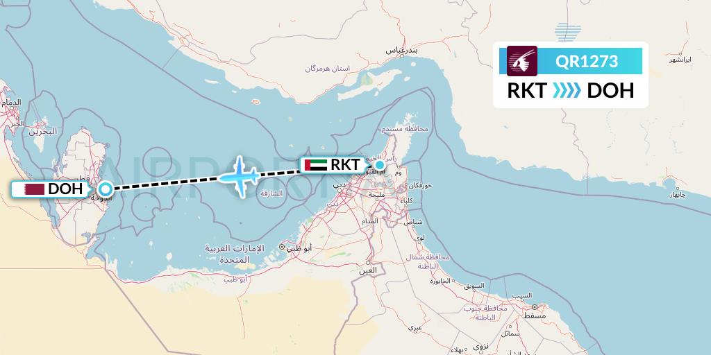 QR1273 Flight Status Qatar Airways Ra'salKhaymah to Doha (QTR1273)