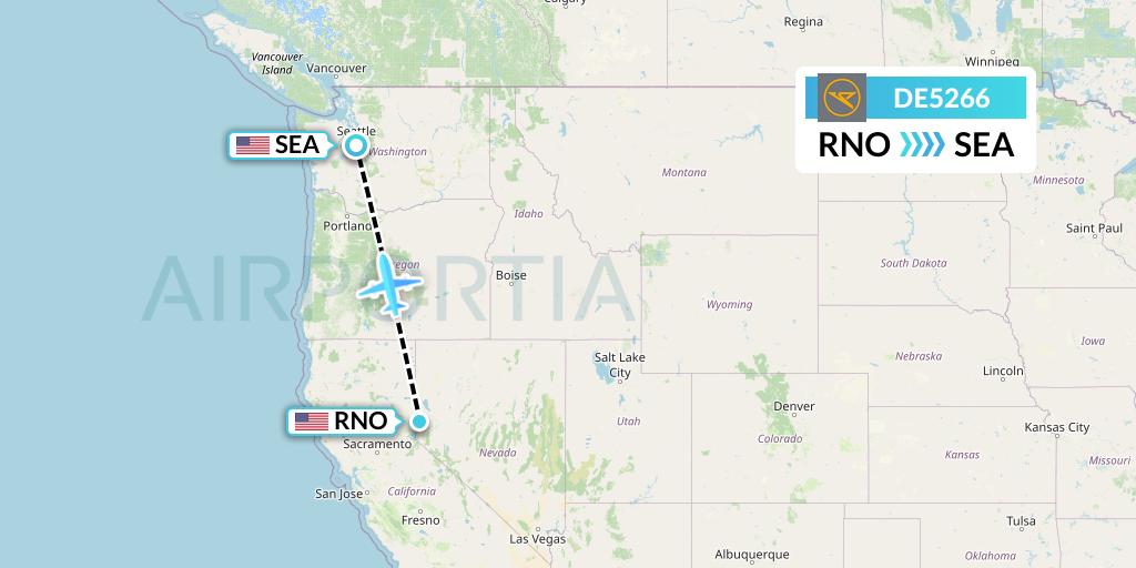 DE5266 Condor Flight Map: Reno to Seattle