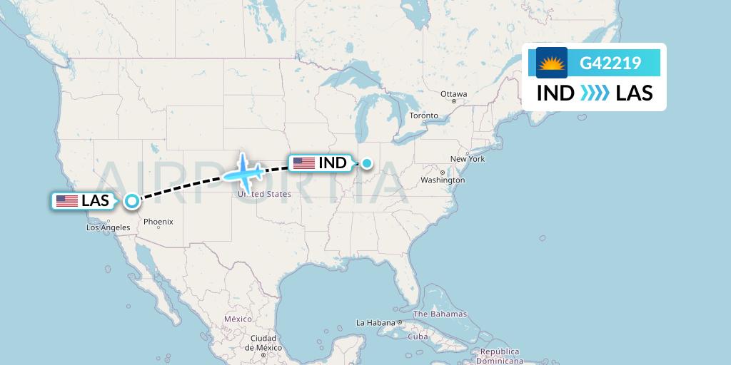G42219 Allegiant Air Flight Map: Indianapolis to Las Vegas