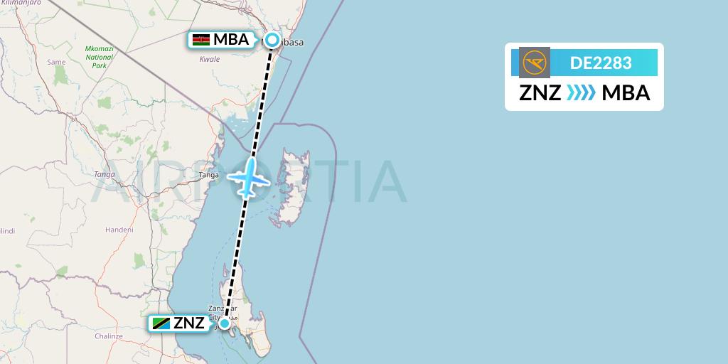 DE2283 Flight Status Condor Zanzibar to Mombasa (CFG2283)