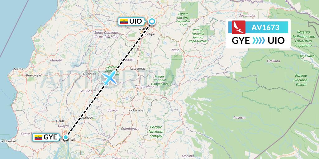 AV1673 Avianca Flight Map: Guayaquil to Quito