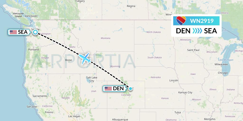 WN2919 Southwest Airlines Flight Map: Denver to Seattle