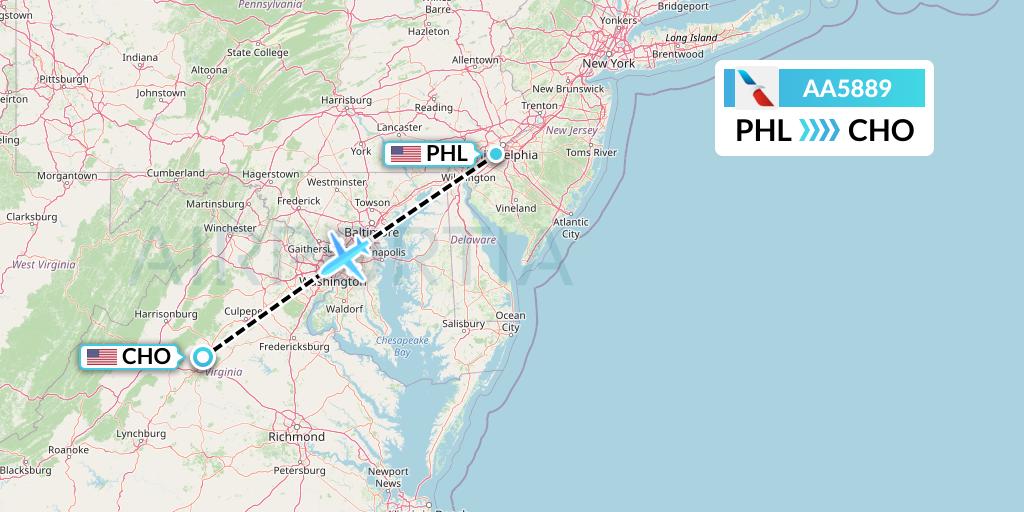 AA5889 Flight Status American Airlines Philadelphia to Charlottesville