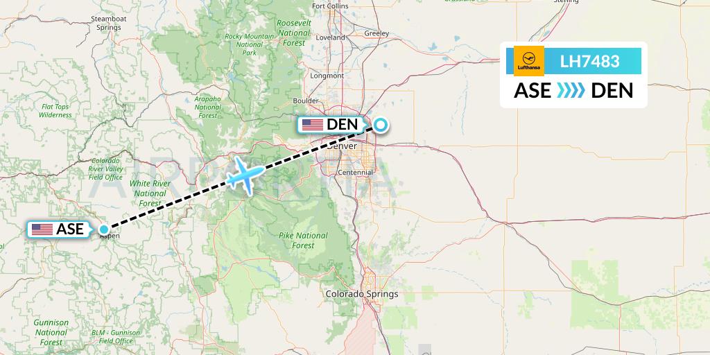 LH7483 Lufthansa Flight Map: Aspen to Denver