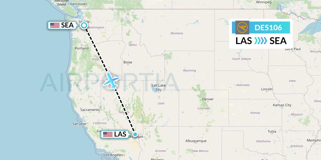 DE5106 Condor Flight Map: Las Vegas to Seattle