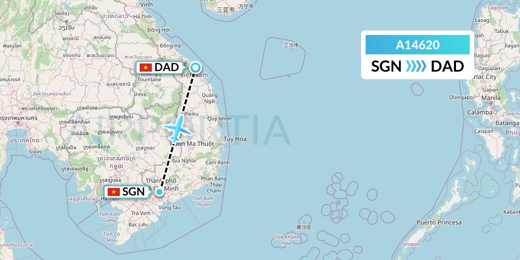 A14620 A.p.g. Distribution Systems Flight Map: Ho Chi Minh City to Da Nang