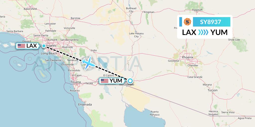 SY8937 Flight Status Sun Country Airlines Los Angeles to Yuma (SCX8937)