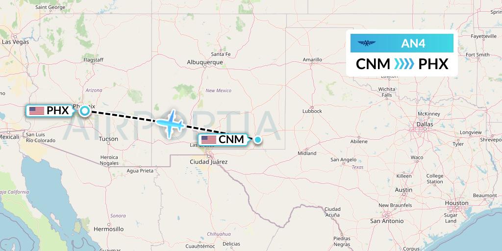 AN4 Advanced Air Flight Map: Carlsbad to Phoenix