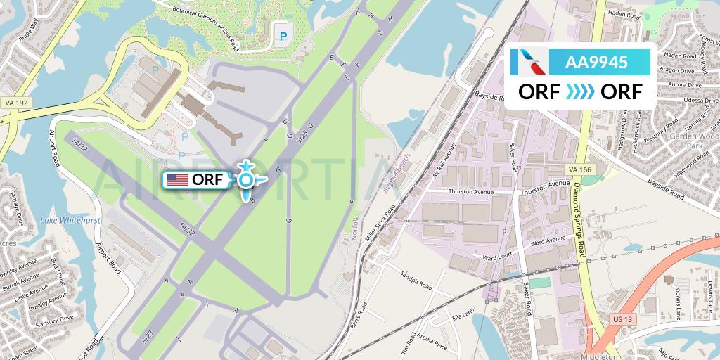 AA9945 Flight Status American Airlines Norfolk to Norfolk (AAL9945)