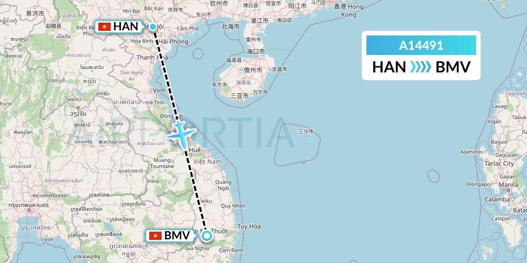A14491 A.p.g. Distribution Systems Flight Map: Hanoi to Buon Ma Thuot