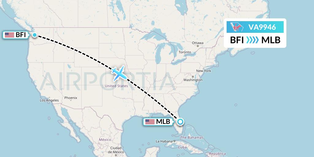 VA9946 Virgin Australia Flight Map: Seattle to Melbourne