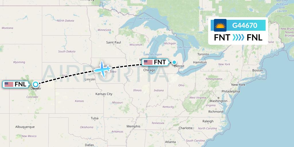 G44670 Flight Status Allegiant Air Flint to Fort Collins (AAY4670)