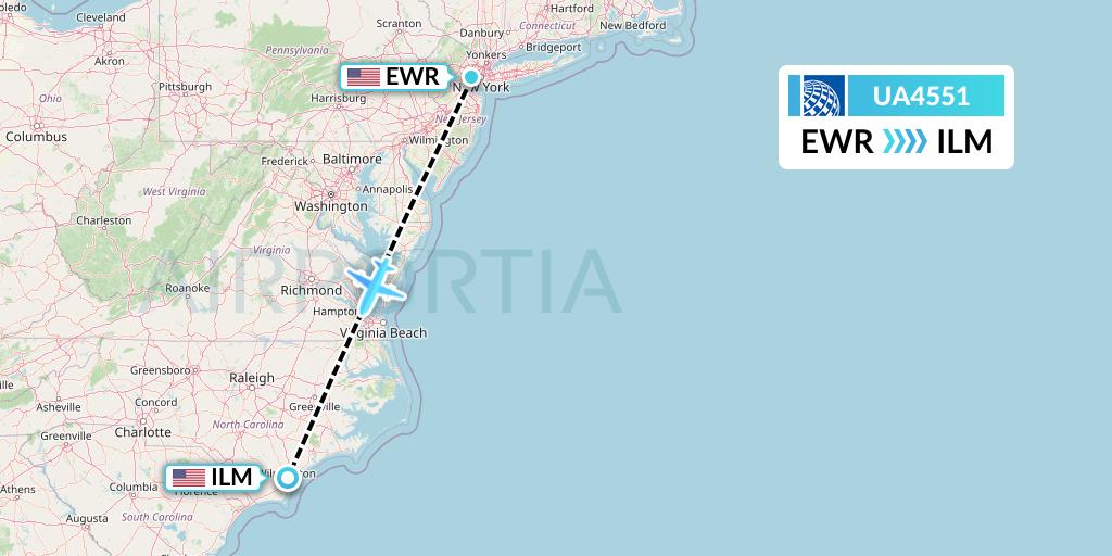 UA4551 Flight Status United Airlines New York to Wilmington (UAL4551)