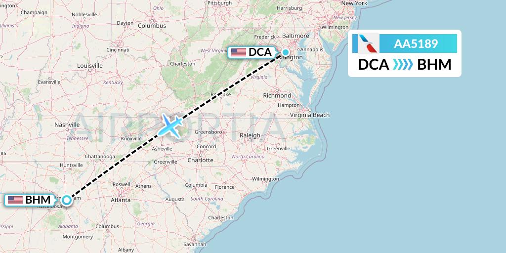 AA5189 Flight Status American Airlines Washington to Birmingham (AAL5189)