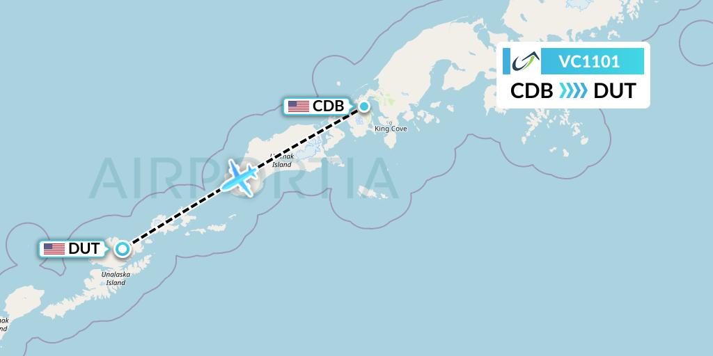 VC1101 ViaAir Flight Map: Cold Bay to Unalaska