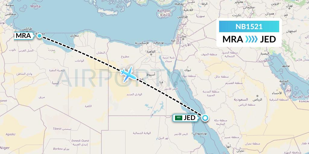 NB1521 Flight Status Berniq Airways Misrata to Jeddah (BNL1521)