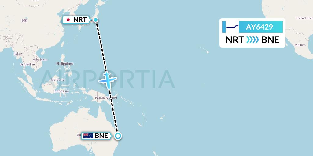 AY6429 Finnair Flight Map: Tokyo to Brisbane