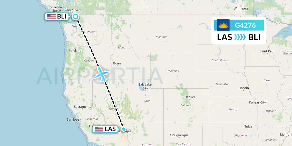 G4276 Allegiant Air Flight Map: Las Vegas to Bellingham