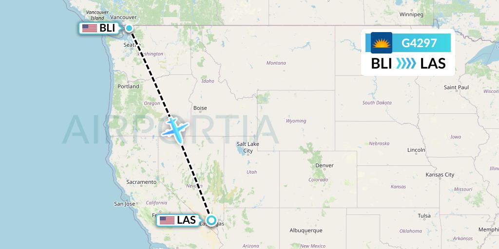 G4297 Allegiant Air Flight Map: Bellingham to Las Vegas