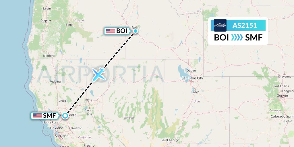 AS2151 Flight Status Alaska Airlines Boise to Sacramento (ASA2151)