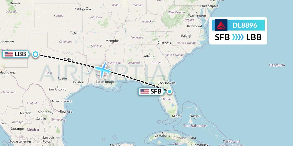 DL8896 Flight Status Delta Air Lines Orlando to Lubbock (DAL8896)