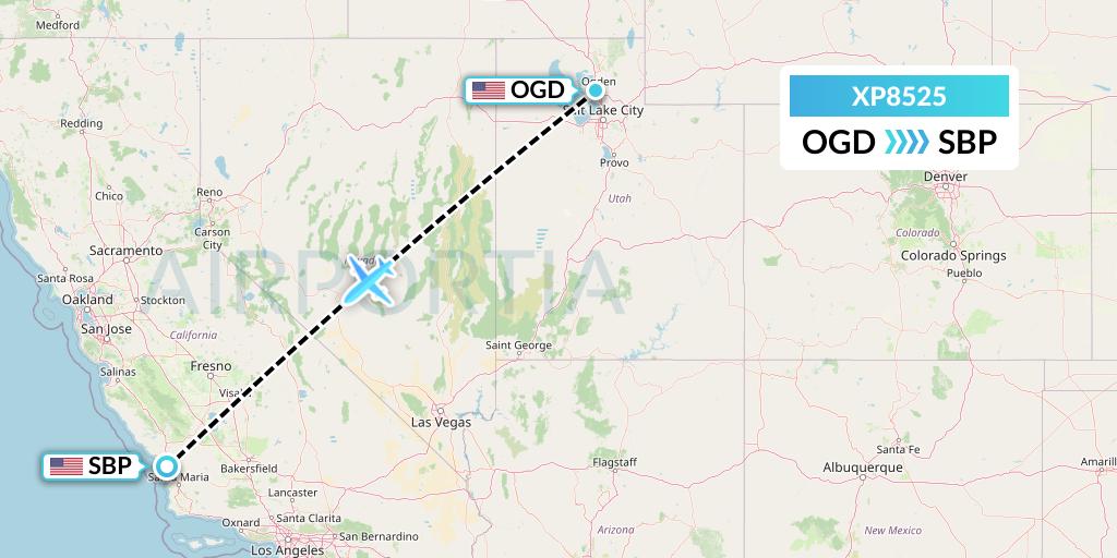 XP8525 Flight Status Avelo Airlines Ogden to San Luis Obispo (VXP8525)