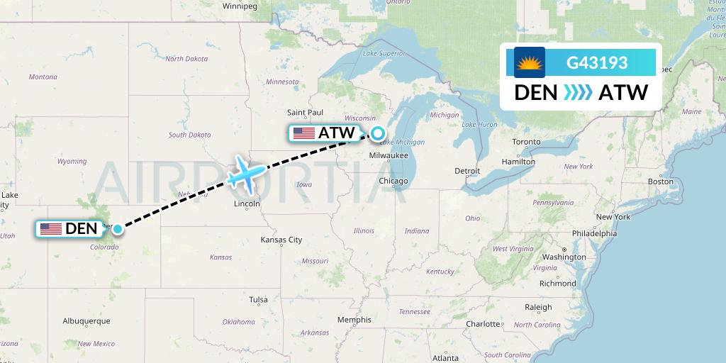 G43193 Allegiant Air Flight Map: Denver to Appleton