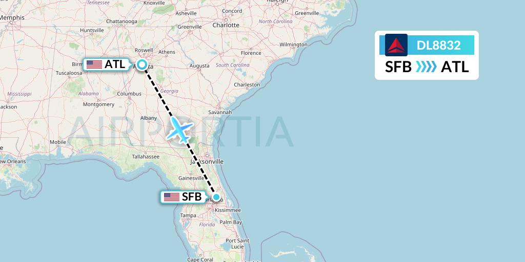 DL8832 Flight Status Delta Air Lines Orlando to Atlanta (DAL8832)