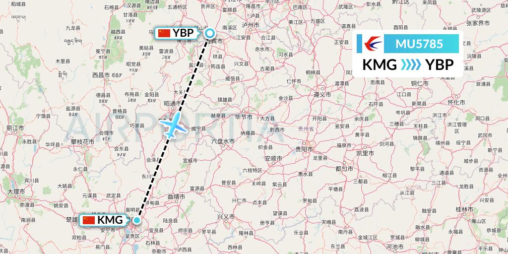 MU5785 Flight Status China Eastern Airlines Kunming to Yibin (CES5785)