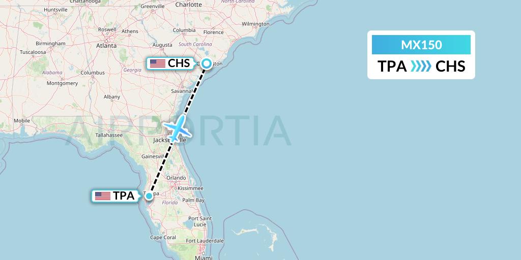 MX150 Flight Status Breeze Airways Tampa to Charleston (MXY150)