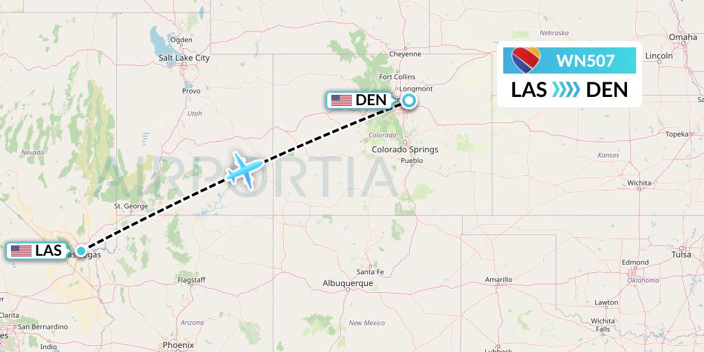 WN507 Southwest Airlines Flight Map: Las Vegas to Denver