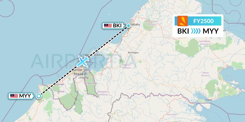 FY2500 Flight Status Firefly Kota Kinabalu to Miri (FFM2500)